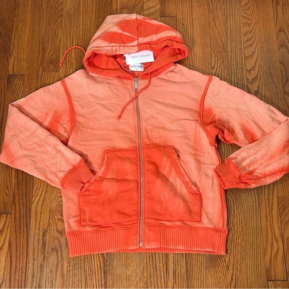 Cotton Citizen Bronx Hoodie Full Zip Orange Men's size Small NWT - Picture 1 of 12
